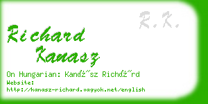 richard kanasz business card